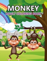 Monkey Adult Coloring Book B0CSXDJNM9 Book Cover