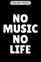 Composition Notebook: No Music No Life Journal/Notebook Blank Lined Ruled 6x9 100 Pages 1709838507 Book Cover