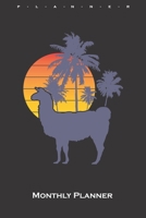 Beach Lama Monthly Planner: Monthly Calendar (Daily planner with notes) for Lama and alpaca lovers and friends 1659649315 Book Cover