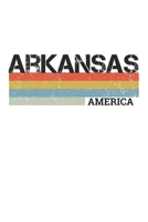 Arkansas: Cool Vintage Retro Stripes Arkansas Notebook Composition Makes For A Nice Gift And Souvenir For Friends, Family And Visitors To The State Of Arkansas Writing Journal Or Diary Lined Journal B 1712108514 Book Cover