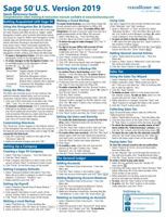 Sage 50 2019 U.S. Edition Quick Reference Training Card - Laminated Tutorial Guide Cheat Sheet (Instructions and Tips) 1941854303 Book Cover