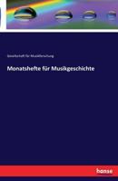 Monatshefte Fur Musikgeschichte 3741166995 Book Cover