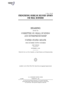 Strengthening hurricane recovery efforts for small businesses B083XX4FNF Book Cover