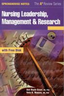 Nursing Leadership, Management & Research (Book with Diskette for Windows) 0874349680 Book Cover