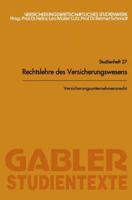 Versicherungsunternehmensrecht 3409007571 Book Cover