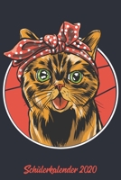 Sch�lerkalender 2020: Wochenplaner zum notieren, organisieren und planen ca. DIN A5 6x9. Kalender / Terminkalender / Monats- / Tages�bersicht / Kontakt- / Geburtstags listen / Design: Katze Miau Mietz 1678405752 Book Cover