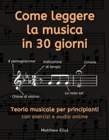 Come leggere la musica in 30 giorni: Teoria musicale per principianti con esercizi e audio online 9918954884 Book Cover
