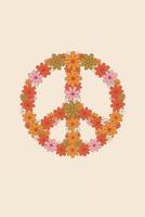 Peace and Love: Hippie Daisy Flower Peace Sign. Lined Journal Diary Notebook. 1073015408 Book Cover
