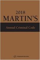 Martin's Annual Criminal Code, 2018 Edition 0779879546 Book Cover