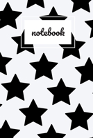 Black star print notebook: novelty notebook 6x9 1672383811 Book Cover