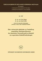 Uber Rechnerische Methoden Zur Feststellung Wesentlicher Gleichgewichtswerte Der Chemischen Thermodynamik Am Beispiel Von Organischen Stickstoffverbindungen 3663064433 Book Cover