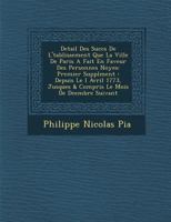 Detail Des Succ�s De L'�tablissement Que La Ville De Paris A Fait En Faveur Des Personnes Noy�es: Premier Suppl�ment: Depuis Le I Avril 1773, Jusques & Compris Le Mois De D�cembre Suivant 1286957192 Book Cover