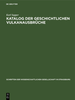 Katalog Der Geschichtlichen Vulkanausbrüche 3111185079 Book Cover