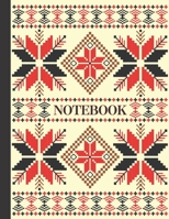 Notebook: Ruled pages - 8.5 x 11 inches - 100 pages - My Fallahi Cross Stitch Embroidery Pattern (BLACK & CREAM) 1677303697 Book Cover