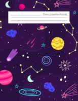 Primary Composition Notebook: Write and Draw Story Journal Unruled Top Ruled Bottom Half Page Dotted Dashed Midline Lined Paper Picture Drawing Space ... Grades K-2 Kids Girls Boys, Space 1672155983 Book Cover