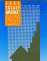 Real Estate Investment: Strategy, Analysis, Decisions 0471879533 Book Cover
