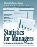 Student Solutions Manual [To Accompany] Statistics For Managers Using Microsoft Excel, Second Edition 0130203319 Book Cover
