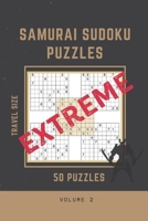 Samurai Sudoku Puzzle: 50 Extremely Hard Samurai Sudoku Puzzles Travel Size 6 X 9 book B08MMGZ7DG Book Cover