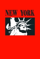 New York: Trip Planner Travel Journal - Itinerary, Date, Place, Hotel, Things To Pack List, Souvenirs, Memories and More Pages | Statue Of Liberty Art Illustration, Red Color Cover 1674903812 Book Cover