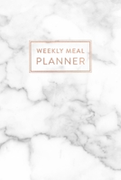 Weekly Meal Planner: Meal Planner Notebook and Grocery List - 1 Full Year of Meal Planning and Grocery Lists! - Smokey White and Gray Marble (52 full weeks) 1687805164 Book Cover