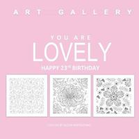 Lovely Happy 23rd Birthday: Adult Coloring Books Birthday in All D; 23rd Birthday Gifts for Women in All; 23rd Birthday Party Supplies in Al; 23rd Birthday Decorations in Al; 23rd Birthday Card in Of; 1523712511 Book Cover