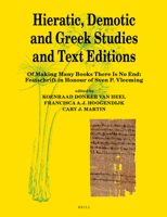 Hieratic, Demotic and Greek Studies and Text Editions 900434571X Book Cover