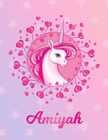 Amiyah: Amiyah Magical Unicorn Horse Large Blank Pre-K Primary Draw & Write Storybook Paper Personalized Letter A Initial Custom First Name Cover Story Book Drawing Writing Practice for Little Girl Us 1704314666 Book Cover