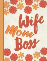 Best Mom Ever: Wife Mom Boss Inspirational Gifts for Woman Composition Notebook College Students Wide Ruled Line Paper 8.5x11 Cute Autumn Orange Pattern 1092344217 Book Cover