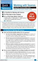 Work with Sources Using MLA with 2009 MLA Update: A Bedford/St. Martin's Quick Reference 0312593236 Book Cover