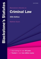 Blackstones Statutes on Criminal Law 33rd Edition 0198890443 Book Cover