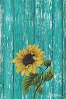 Journal: Rustic Sunflower Blank Lined Notebook - Decorated Interior 1073758133 Book Cover