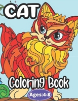 Cat Coloring Book Ages:4-8: Kids Cats Sticker Activity Book B08RGYQ2DK Book Cover