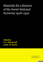 Materials for a Balance of the Soviet National Economy, 1928-1930 0521020166 Book Cover