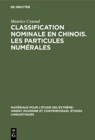 Classification Nominale En Chinois. Les Particules Num�rales 3111172732 Book Cover