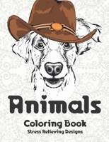 Animals - Coloring Book - Stress Relieving Designs B08XL7ZFJS Book Cover