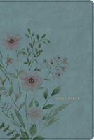 KJV Large Print Thinline Bible, Teal/Floral Leathertouch B0GZ9F3JG2 Book Cover