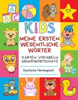 Meine Ersten Wesentliche Wörter Karten Vokabeln Grundwortschatz Deutsche Norwegisch: Leichter lernen spielerisch großes bilderbuch bildwörterbuch ... grundschule ab 4-12 jahre. (German Edition) B088N4W9Z9 Book Cover