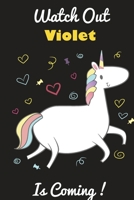 Violet: Cute Unicorn - Personalized Blank Lined Journal Notebook Gift For Girls 1650880383 Book Cover