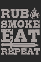 Rub Smoke Eat Repeat: Grill Bbq Grillen Dina5 Liniert Notizbuch Tagebuch Planer Notizblock Kladde Journal Strazze 1677112530 Book Cover