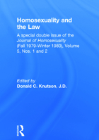 Homosexuality and the Law 0917724143 Book Cover
