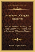 Handbook of English Synonyms 1016375441 Book Cover