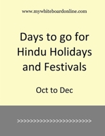 Days to go for Hindu Holidays and Festivals: Oct to Dec B0FMYBNN5M Book Cover