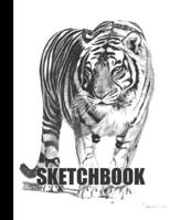 Sketchbook: Tiger Cover Design - White Paper - 120 Blank Unlined Pages - 8.5" X 11" - Matte Finished Soft Cover 1704368812 Book Cover