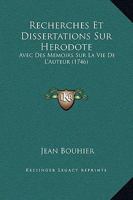 Recherches Et Dissertations Sur Herodote (1746) 1179275101 Book Cover