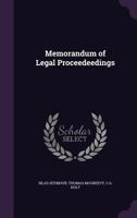 Memorandum of Legal Proceedings 1341359875 Book Cover