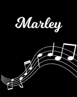 Marley: Sheet Music Note Manuscript Notebook Paper - Personalized Custom First Name Initial M - Musician Composer Instrument Composition Book - 12 Staves a Page Staff Line Notepad Notation Guide - Cre 1704055679 Book Cover