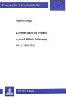 Lettere Edite Ed Inedite: A Cura Di Wilhelm Buettemeyer- Vol. I: 1850-1894 3631419082 Book Cover