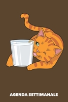 Agenda Settimanale: Amo il latte A5 manoscritto floreale - Agenda con Pianificatore Settimanale 52 settimane per Proprietario del Gatto (nero) (Italian Edition) 1689879556 Book Cover