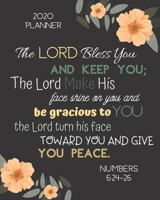 2020 Planner: Weekly and Monthly Planner Faith Inspirational Cover with Bible Verse Black with Flowers 165659756X Book Cover