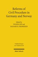 Reforms of Civil Procedure in Germany and Norway 3161509137 Book Cover